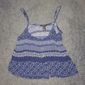 forever 21 blue and white tank top